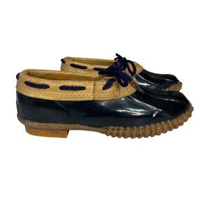 Vintage Chris Craft Duck Shoes Womens Size 7 Blue Tan Spring Mud Rain